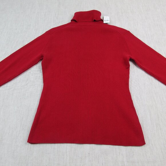 Brooks Brothers 346 Sweater Womens XL Red Ribbed Knitted Long Sleeve Turtleneck - Picture 2 of 7